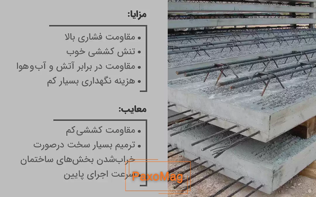 مزایا و معایب استفاده از بتن مسلح