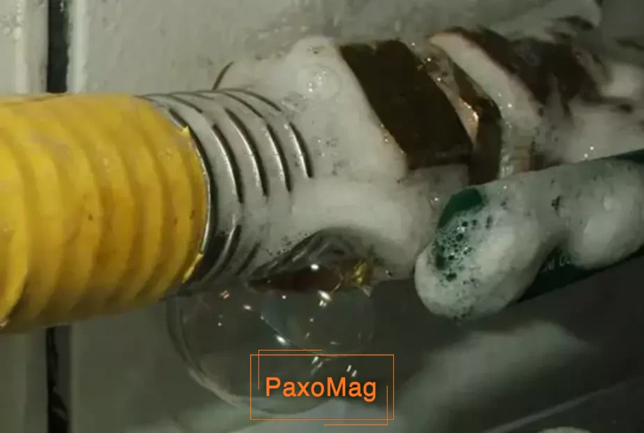 تست نشت گاز با آب و صابون