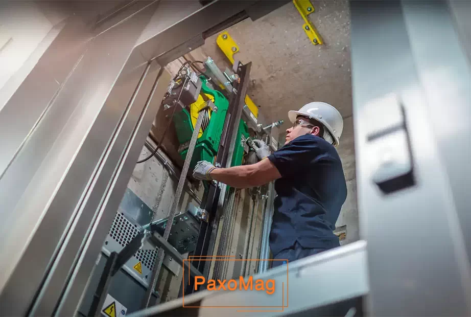 کارهای نصب آسانسور در ساختمان اسکلت فلزی